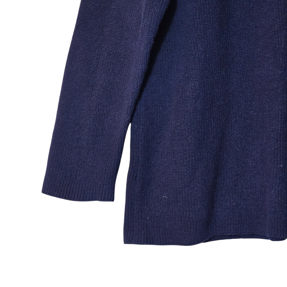 Eileen Fisher Organic Cotton Hemp Blend Crew Neck Sweater Navy Blue L Minimalist - Picture 2 of 7